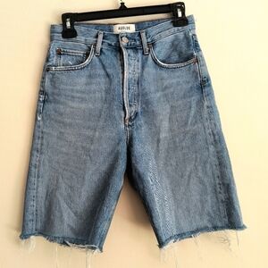 AGOLDE Blue Cotton Cut Off 90s Denim Jean Bermuda Shorts 8.5" Size 24